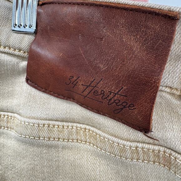 34 Heritage Jeans Mens 34 (35x29 ACTUAL) Courage Mid Rise Light Tan Denim HEMMED - Picture 7 of 12